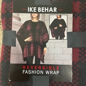 Ike Behar reversible wrap - Color:  cranberry/black